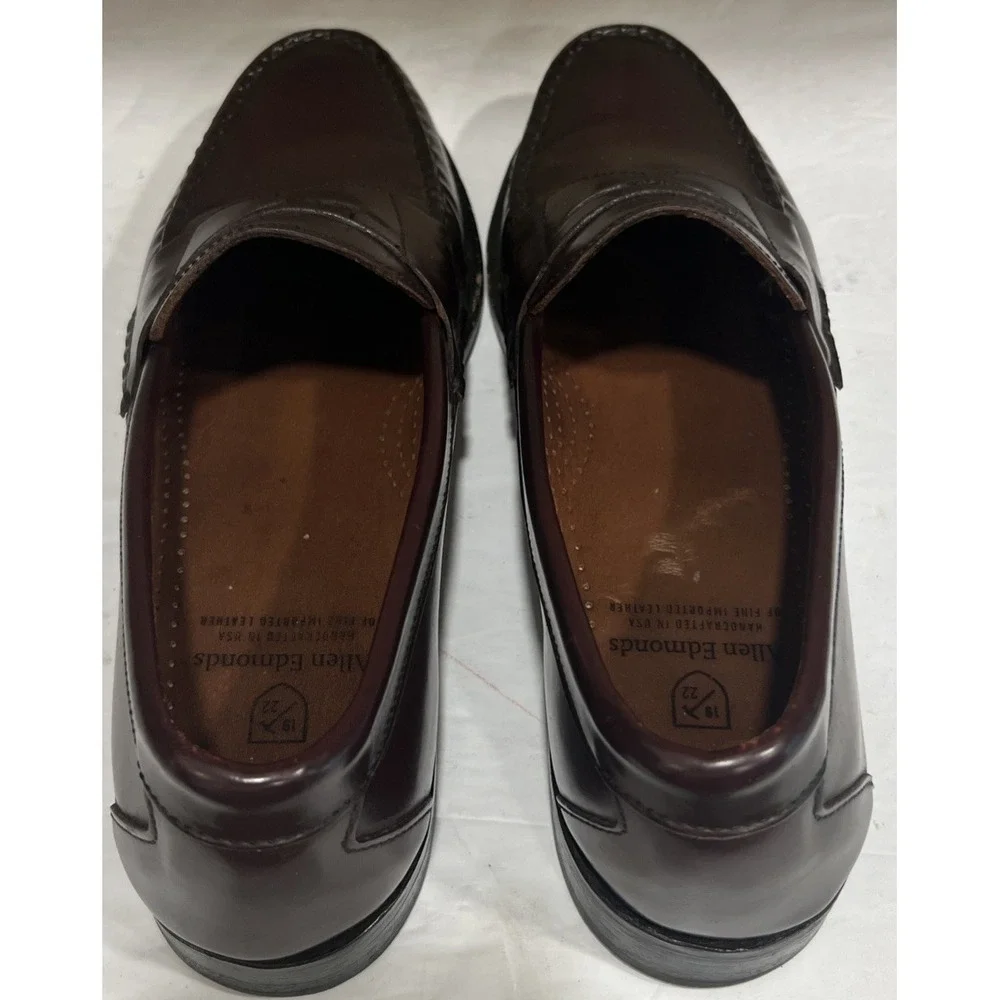 ALLEN EDMONDS Walden Burgundy 42477 Leather Penny Loafer Dress Shoes Size 10